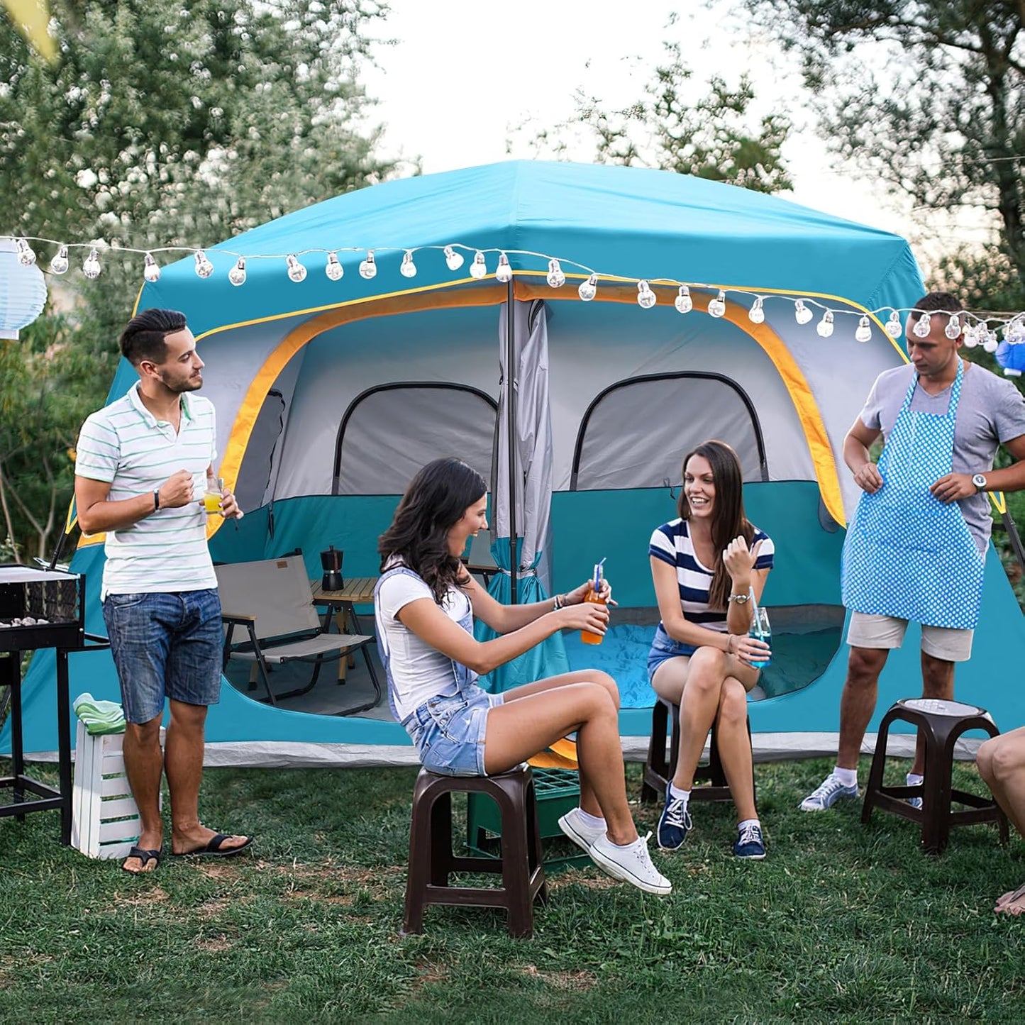 UNP Camping Shower Tent and 8 Person Camping Tent for Outdoor Hiking Fishing Portable