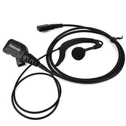 Retevis Walkie Talkie Earpiece with Mic,Volume Adjust,G Shape, for RT22 RT68 RT21 H-777 H-777S RT86,Compatible with Baofeng UV-5R 888S pxton Kenwood Two Way Radios,2 Way Radio Earpiece 2 Pin(10 Pack)
