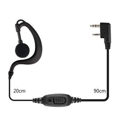 Retevis Case of 10, Two Way Radio Earpiece with Mic Single Wire Earhook Headset for RT22 RT21 RT68 RT68H H777 H777H RT86A RT86S, Compatible with Pxton Baofeng BF-888S BF-T26 Kenwood Walkie Talkies