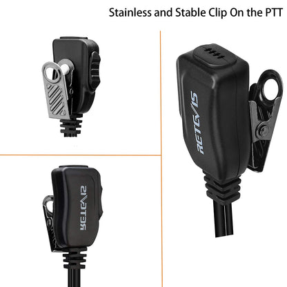 Retevis Case of 10, Two Way Radio Earpiece with Mic Single Wire Earhook Headset for RT22 RT21 RT68 RT68H H777 H777H RT86A RT86S, Compatible with Pxton Baofeng BF-888S BF-T26 Kenwood Walkie Talkies