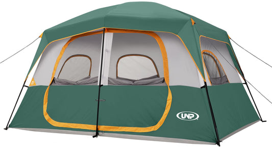 UNP 2/4/6/8 Person Tent, Portable Cabin Tent, Camping Tent 4-Person Easy Set Up, Waterproof with Top Rainfly for Outdoor Camping/Hiking | Easy Set Up, Waterproof, Top Rainfly