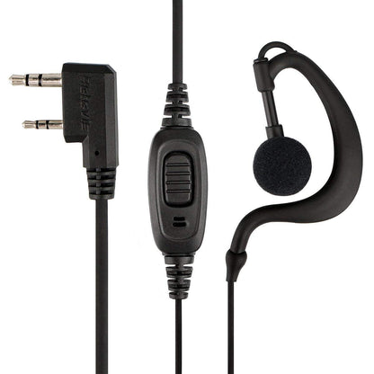 Retevis Case of 10, Two Way Radio Earpiece with Mic Single Wire Earhook Headset for RT22 RT21 RT68 RT68H H777 H777H RT86A RT86S, Compatible with Pxton Baofeng BF-888S BF-T26 Kenwood Walkie Talkies