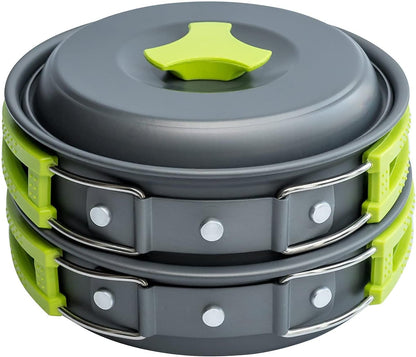 MalloMe 3 Liter Camping Cookware Mess Kit & Camping Stove Bundle…