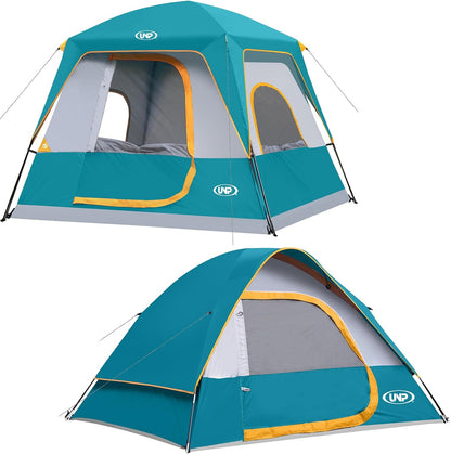 UNP 4-Person Cabin Tent and Dome Tent Portable Cabin Tent, Camping Tent 4-Person Easy Set Up, Waterproof with Top Rainfly for Outdoor Camping/Hiking