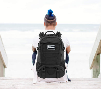 Jueachy Tactical Backpack(Black)+Drop Leg Bag(Black)
