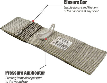 RHINO RESCUE 6" Israeli Style Emergency Bandage + IFAK Trauma Kit with C-A-T Tourniquet for Wound Care (PRO, Coyote)