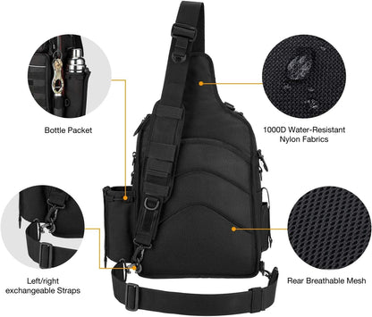 Piscifun Fishing Backpack with Rod Holder, Lightweight Sling Bag Storge Gear and Equipment