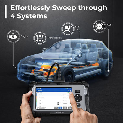 TOPDON AD500 OBDi TOPDON AD500 OBD2 Scanner Car Code Reader Scan Tool, Engine ABS SRS Transmission Diagnostics Tool, Oil/Throttle/SAS/TPMS/BMS/EPB Reset Car Scanner, Free Upgrade for DIY