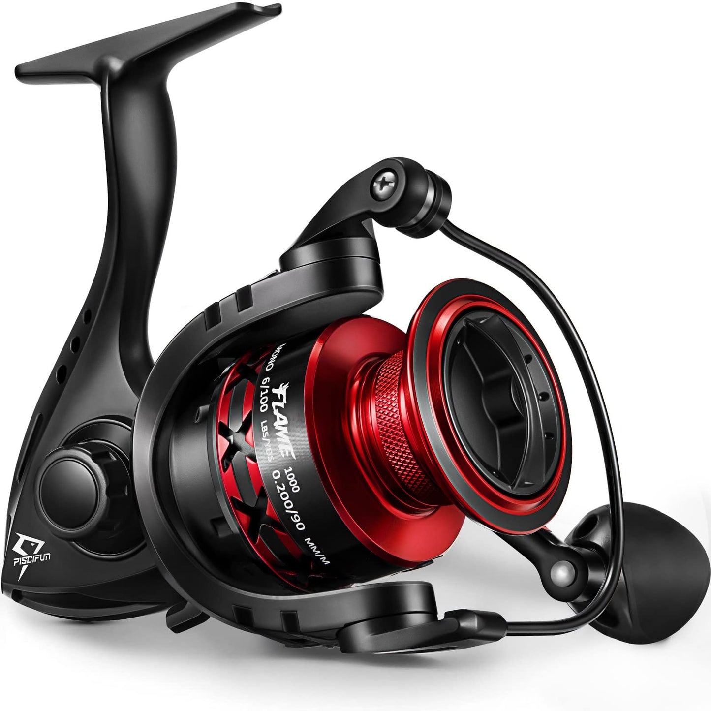 Piscifun Flame Spinning Reels, Lightweight 9+1BB Ultra Smooth Spinning Fishing Reels, 19.8LBs Max Drag, 2000, 3000, 4000, 5000 Series, Red & Blue