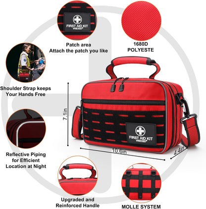Premium 450 Piece Large First Aid Kit for Home, Travel, Camping, Car, Hiking & Outdoor Emergencies - Emergency Medical Kits, Home & Businesses Medical Supplies