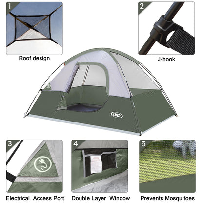Camping Tent 2 Person, Waterproof Windproof Tent with Rainfly Easy Set up-Portable Dome Tents for Camping…