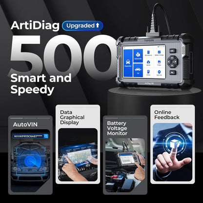 TOPDON AD500 OBDi TOPDON AD500 OBD2 Scanner Car Code Reader Scan Tool, Engine ABS SRS Transmission Diagnostics Tool, Oil/Throttle/SAS/TPMS/BMS/EPB Reset Car Scanner, Free Upgrade for DIY