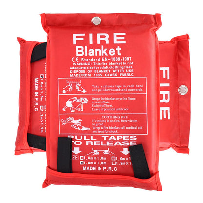 Parcil Safety SB-100 Silicone Coated Emergency Fire Blanket (40 in. x 40 in.) Emergency Kit Fire Extinguisher for Home & Kitchen, Woven Fiberglass Household Essentials, Chemical Free, No Mess