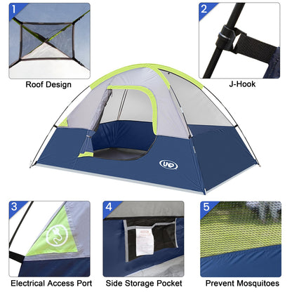 Camping Tent 2 Person, Waterproof Windproof Tent with Rainfly Easy Set up-Portable Dome Tents for Camping…
