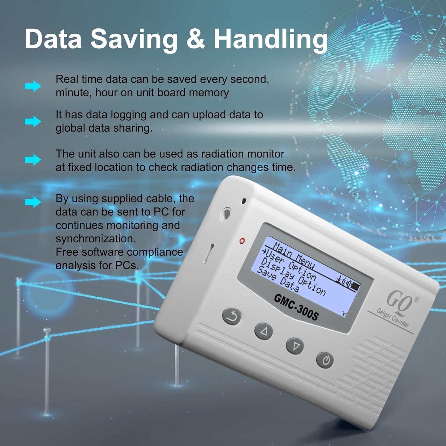 GQ GMC 300S Nuclear Radiation Detector Meter Test Equipment Lab Radiation Protection Supplies Dosimeter Beta Gamma X-ray Portable Radiation Monitor Meter USA Product