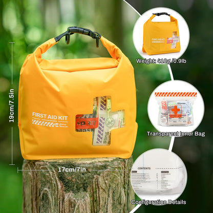 RHINO RESCUE Waterproof Boat First Aid Kit, Lightweight Boat Accessories Dry Bag, Emergency Marine Survival Supplies for Outdoor Kayak, Fishing, Floating, Swimming, Beach & Camping (Yellow)