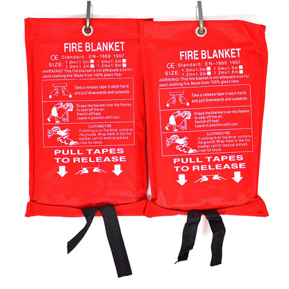 Parcil Safety SB-100 Silicone Coated Emergency Fire Blanket (40 in. x 40 in.) Emergency Kit Fire Extinguisher for Home & Kitchen, Woven Fiberglass Household Essentials, Chemical Free, No Mess
