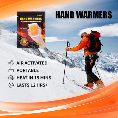 10 Pack Hand Warmers Disposable - Up to 15 Hours of Heat - Super Long Lasting Air Activated Warmers, All Natural & Portable for Body, Hands & Toes - Odorless Hot Warmer Gifts for Winter Work