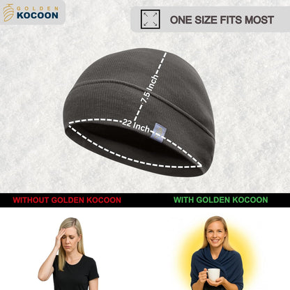 .E-M-F Skull Cap Hat, Using a Thin Bamboo Lyocell Fabric - EcoShield™ Fara-Day Fabric - Wear Under a hat or on its own - Ideal for Everyday 5 G, B T, Smart Meter & Wi Fi environments Grey