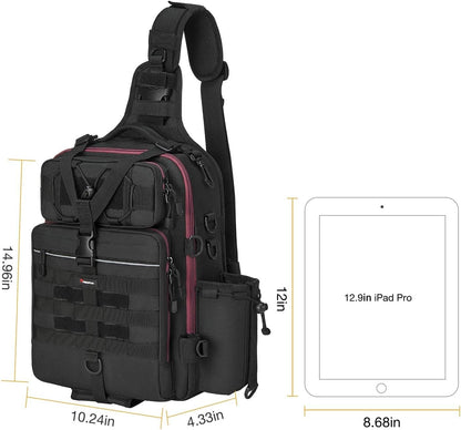Piscifun Fishing Backpack with Rod Holder, Lightweight Sling Bag Storge Gear and Equipment