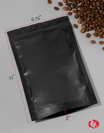 READYWISE - Mylar Bags, Large, Black, 100 Pieces, 16 Ounce, Mylar Bags, Ideal for Food Storage, Long Term Food Supply, Up to 25 Years, Resealable, Smell Proof Bag, 11"x6.75x3"