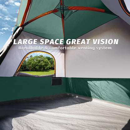 UNP 2/4/6/8 Person Tent, Portable Cabin Tent, Camping Tent 4-Person Easy Set Up, Waterproof with Top Rainfly for Outdoor Camping/Hiking | Easy Set Up, Waterproof, Top Rainfly
