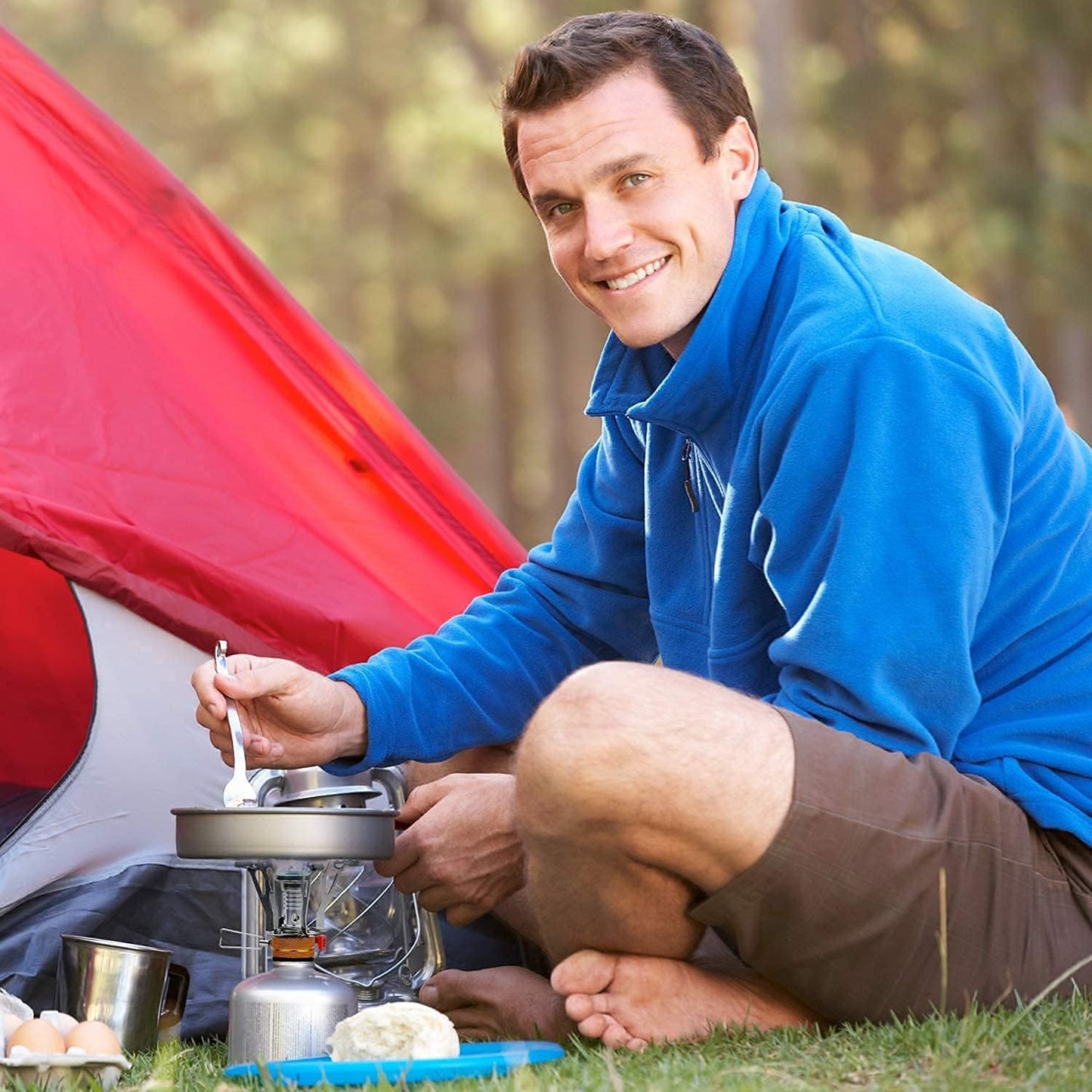 MalloMe 3 Liter Camping Cookware Mess Kit & Camping Stove Bundle…
