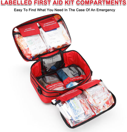 Premium 450 Piece Large First Aid Kit for Home, Travel, Camping, Car, Hiking & Outdoor Emergencies - Emergency Medical Kits, Home & Businesses Medical Supplies