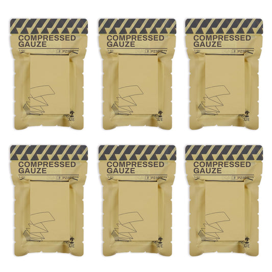 RHINO RESCUE Sterile Compressed Gauze for Emergency Wound Dressing, First Aid and Trauma Kit, 6 Pack