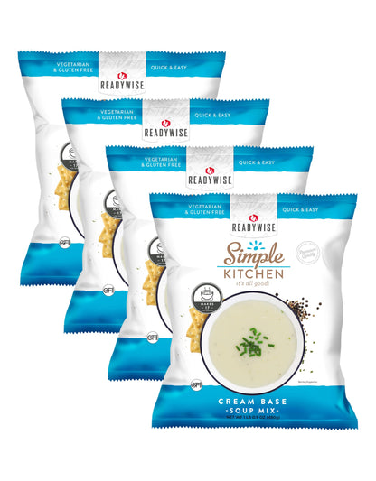 Simple Kitchen Garden Vegetable Soup Mix - 17 Servings for Meal Prep, Gluten Free, Vegetarian, Dehydrated & Freeze Dried Survival Food for Camping Meals, Backpacking & Hiking, Survival Kit, Pack of 4