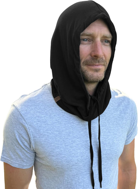 EMF Hood- Organic Cotton & Bamboo Viscose outter, with EcoShield™ Bamboo Lyocell Fara-Day Silver Liner - Cover Head & Neck - Ideal for Everyday 5 G, B T, Smart Meter & Wi Fi environments- Hat Cap