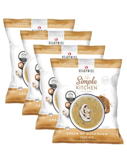 Simple Kitchen Garden Vegetable Soup Mix - 17 Servings for Meal Prep, Gluten Free, Vegetarian, Dehydrated & Freeze Dried Survival Food for Camping Meals, Backpacking & Hiking, Survival Kit, Pack of 4