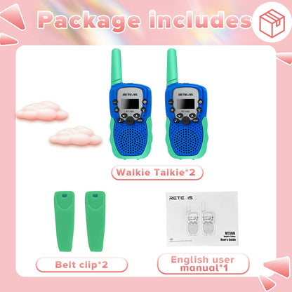 Retevis RT388 Walkie Talkies for Kids, Birthday Gifts for 6 7 8 9 10 11 12 Year Old Girls, 22 CH LCD Flashlight, Pink Walkie Talkies Christmas Gifts Toys for Girls(Pink, 2 Pack)