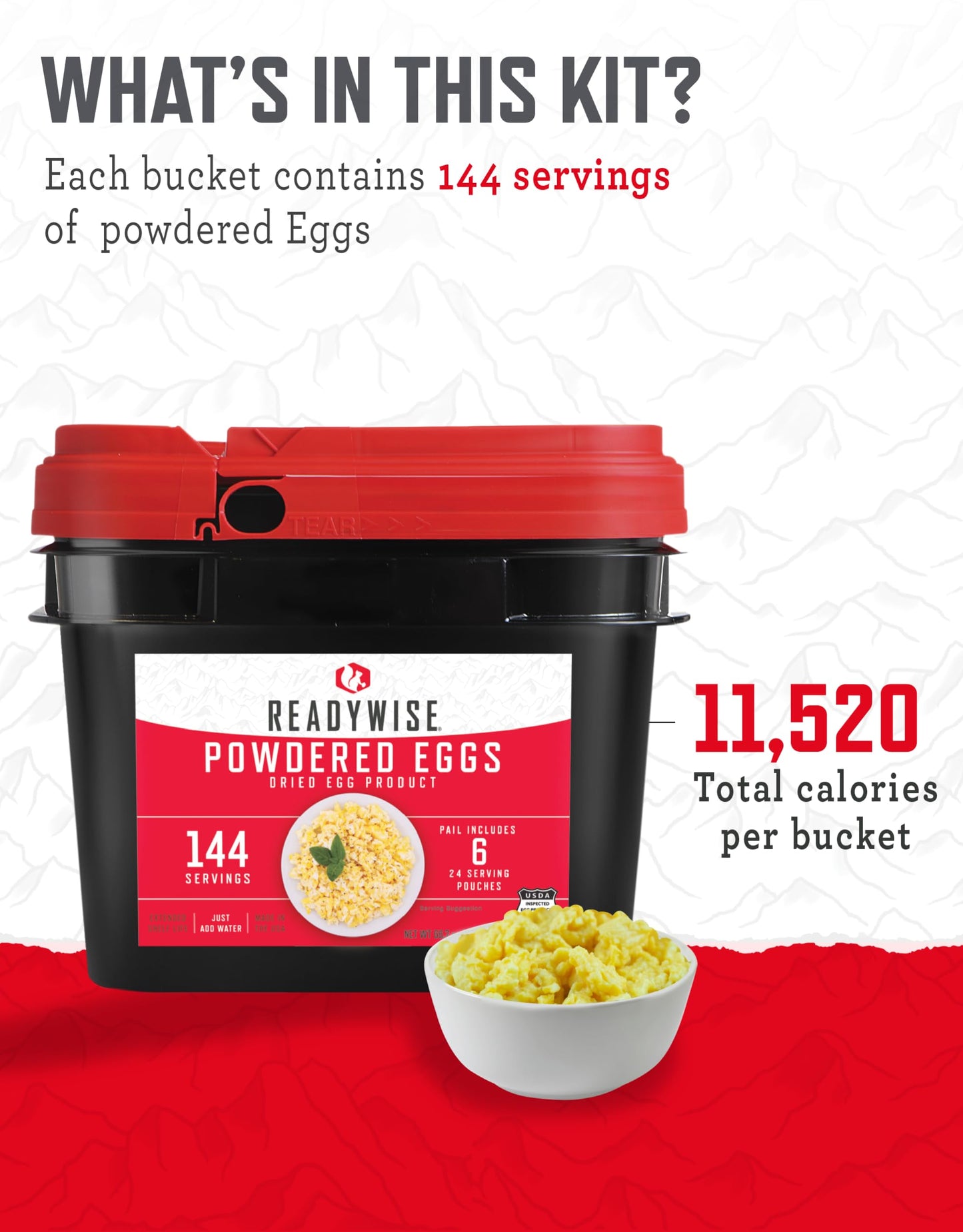 ReadyWise Emergency Food Supply - 120 Servings Favorites Sample Bucket, Survival Food Kit, Freeze Dried Prepper Food & Dehydrated Meals for Camping Essentials & Backpacking, up to 25 Year Shelf Life