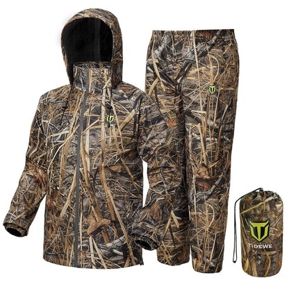 TIDEWE Rain Suit, Waterproof Breathable Lightweight 2 Pieces Rainwear