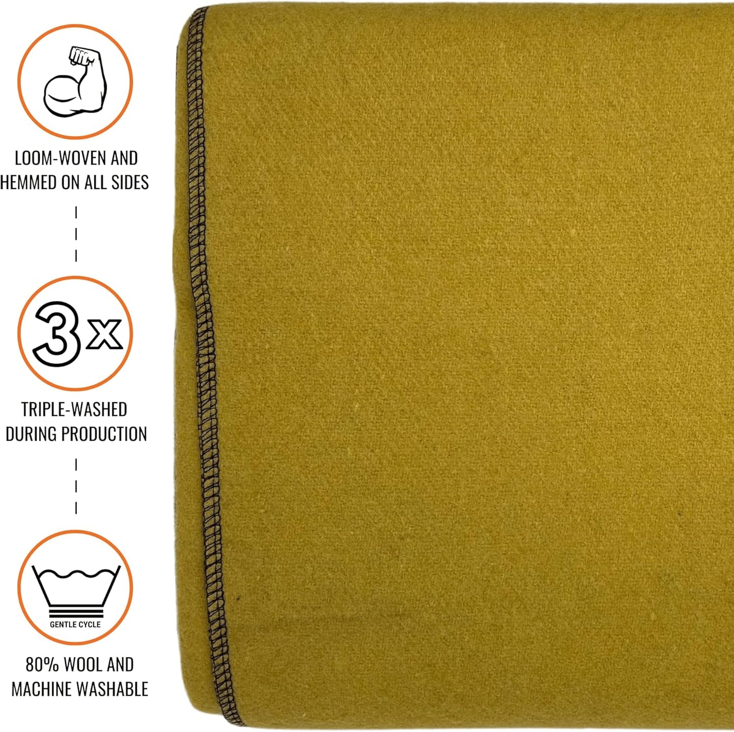 Arcturus Bundle Gold Wool Blanket and Blanket Strap Bundle