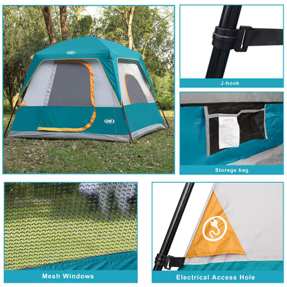 UNP 2/4/6/8 Person Tent, Portable Cabin Tent, Camping Tent 4-Person Easy Set Up, Waterproof with Top Rainfly for Outdoor Camping/Hiking | Easy Set Up, Waterproof, Top Rainfly