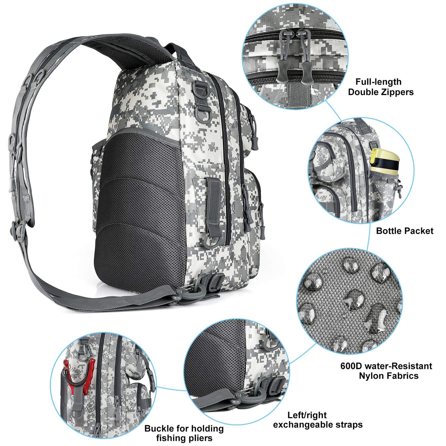 PLUSINNO Fishing Backpack with Fishing Rod and Reel Combos Tackle Boxes, Waterproof Tackle Backpack for Fishing Gear with Rod Holder, Fishing Gifts for Men with Fishing Tool Kit...