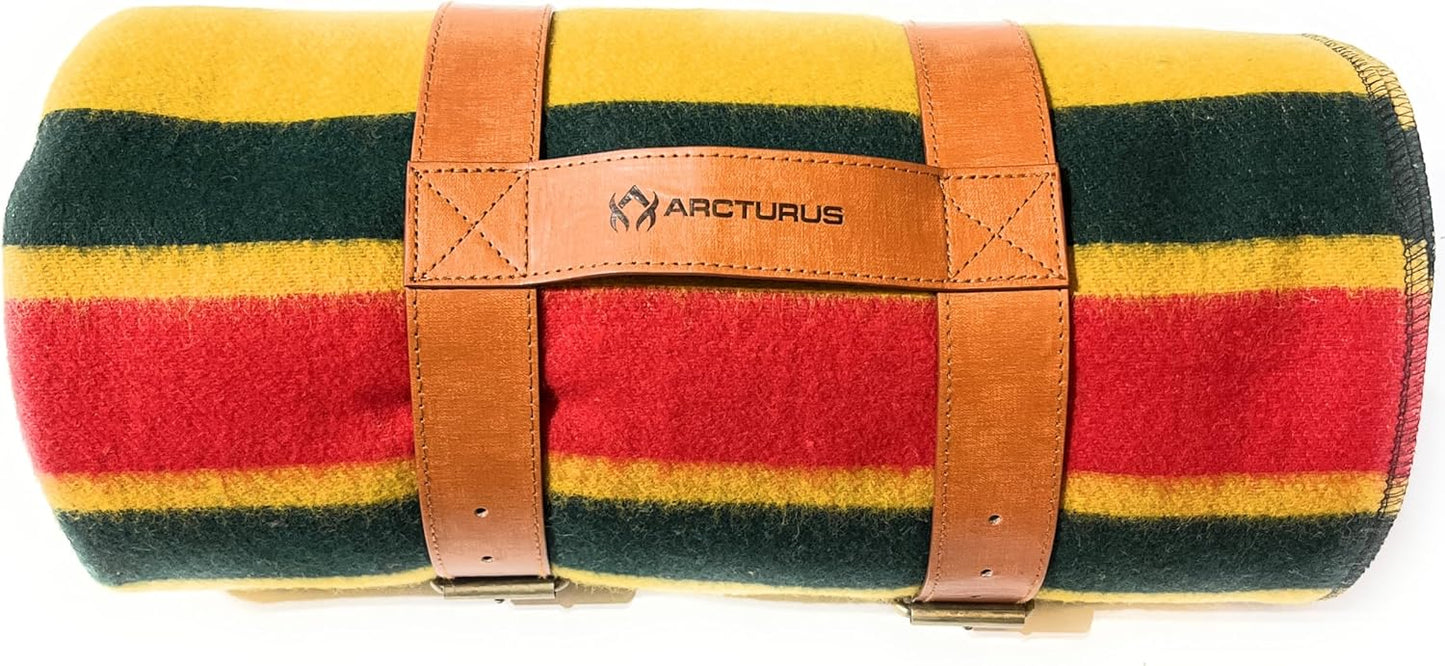 Arcturus Bundle Chocolate Wool Blanket and Vegan Leather Strap Bundle