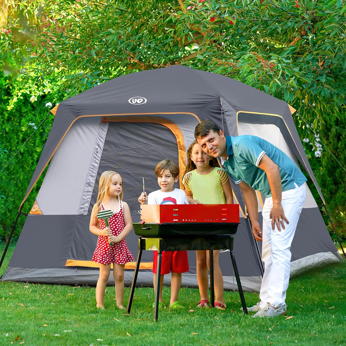 UNP Portable Cabin Tent for 4 Person and 8 Person Camping Tent Easy Set Up, Waterproof with Top Rainfly for Outdoor Camping/Hiking