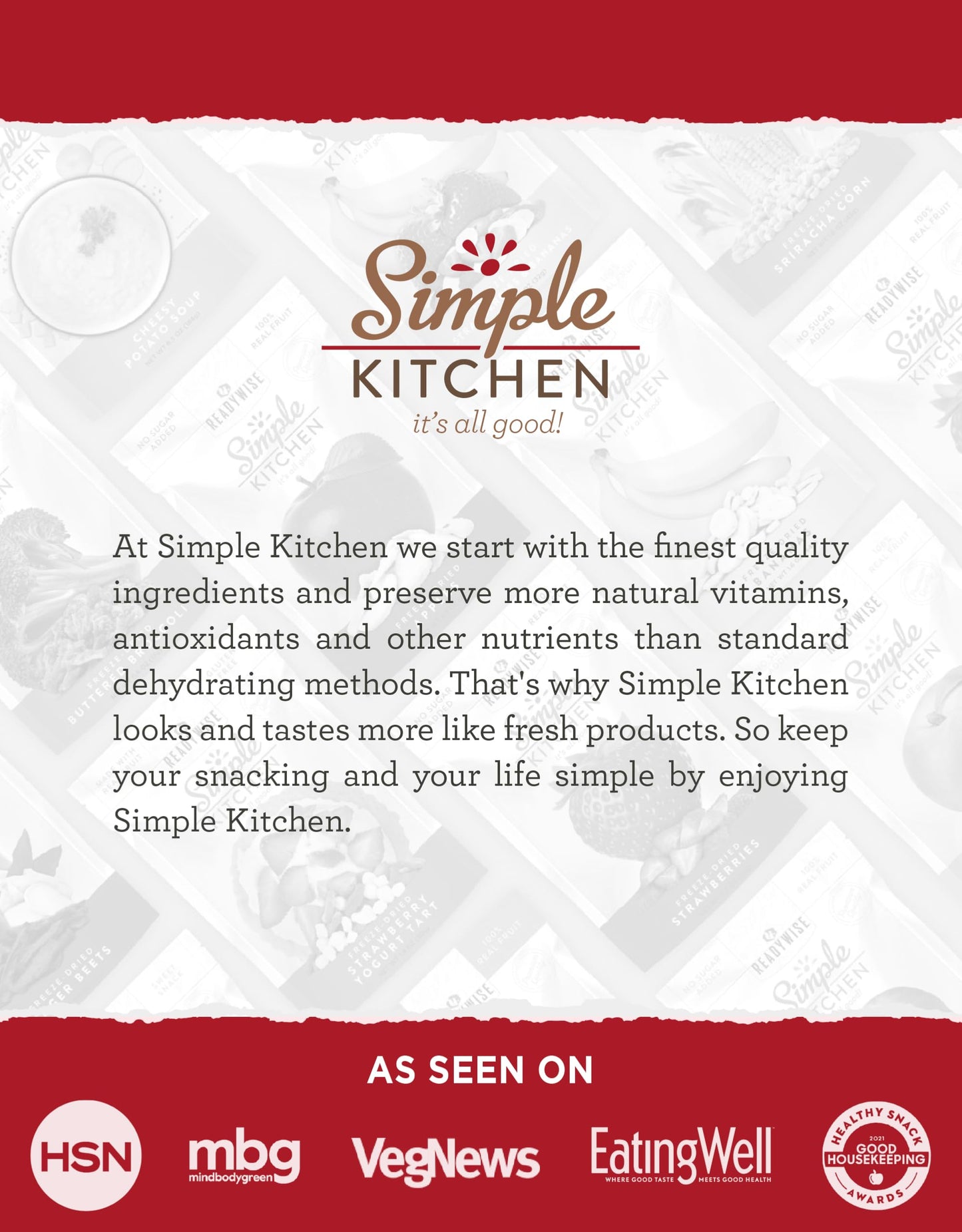 Simple Kitchen Garden Vegetable Soup Mix - 17 Servings for Meal Prep, Gluten Free, Vegetarian, Dehydrated & Freeze Dried Survival Food for Camping Meals, Backpacking & Hiking, Survival Kit, Pack of 4