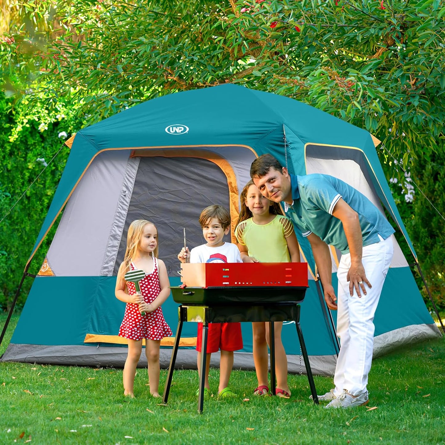 UNP Camping Shower Tent and 4 Person Cabin Tent for Hiking Outdoor Fishing Portable