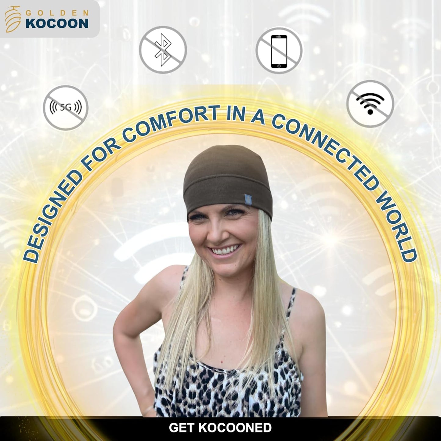 .E-M-F Skull Cap Hat, Using a Thin Bamboo Lyocell Fabric - EcoShield™ Fara-Day Fabric - Wear Under a hat or on its own - Ideal for Everyday 5 G, B T, Smart Meter & Wi Fi environments Grey