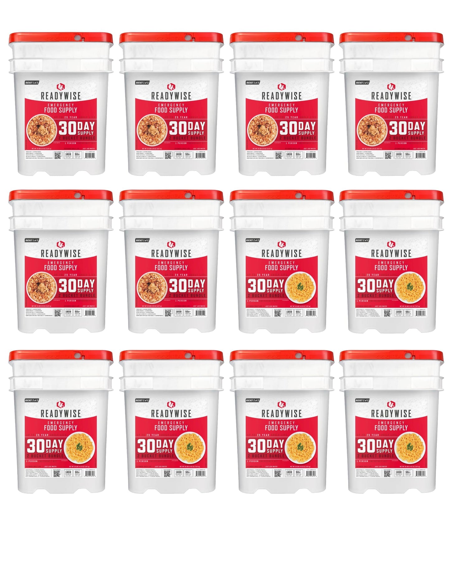 ReadyWise Emergency Food Supply - 14 Day, 150 Servings Emergency Freeze Dried Food Bucket, Protein Meals, Camping Essentials, Survival Kit, Disaster Prepping Supplies, up to 25 Year Shelf Life
