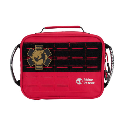 RHINO RESCUE IFAK Trauma Kit with C-A-T Tourniquet, Tactical First Aid Kit Molle Pouch for Military, Combat, Car, Camping, Hiking, Travel (Red)
