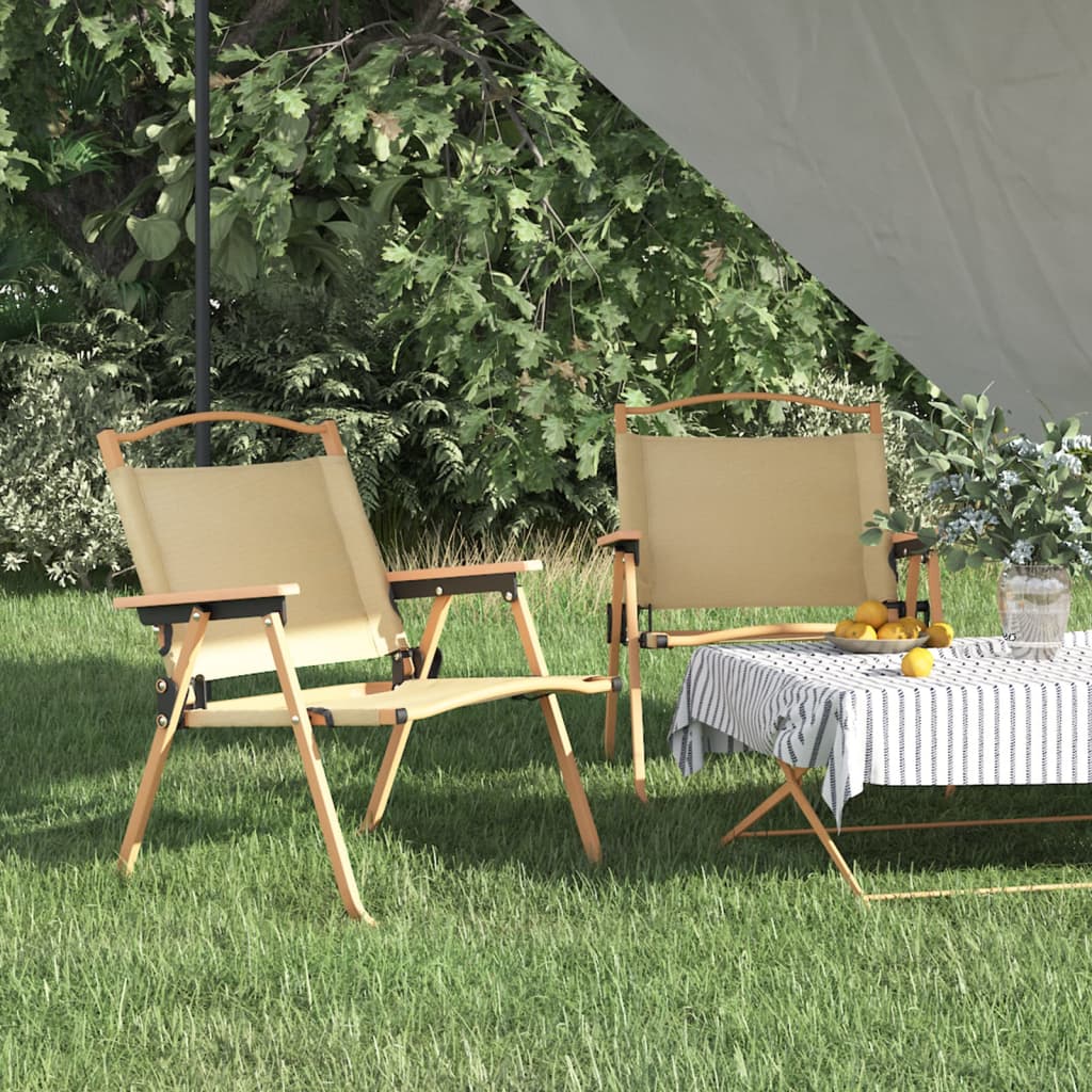 vidaXL Camping Chair 2 Pcs Outdoor Folding Camping Beach Chair Oxford Fabric