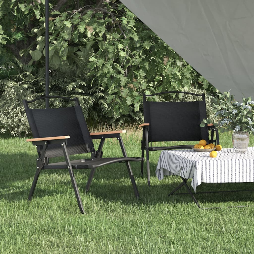 vidaXL Camping Chair 2 Pcs Outdoor Folding Camping Beach Chair Oxford Fabric