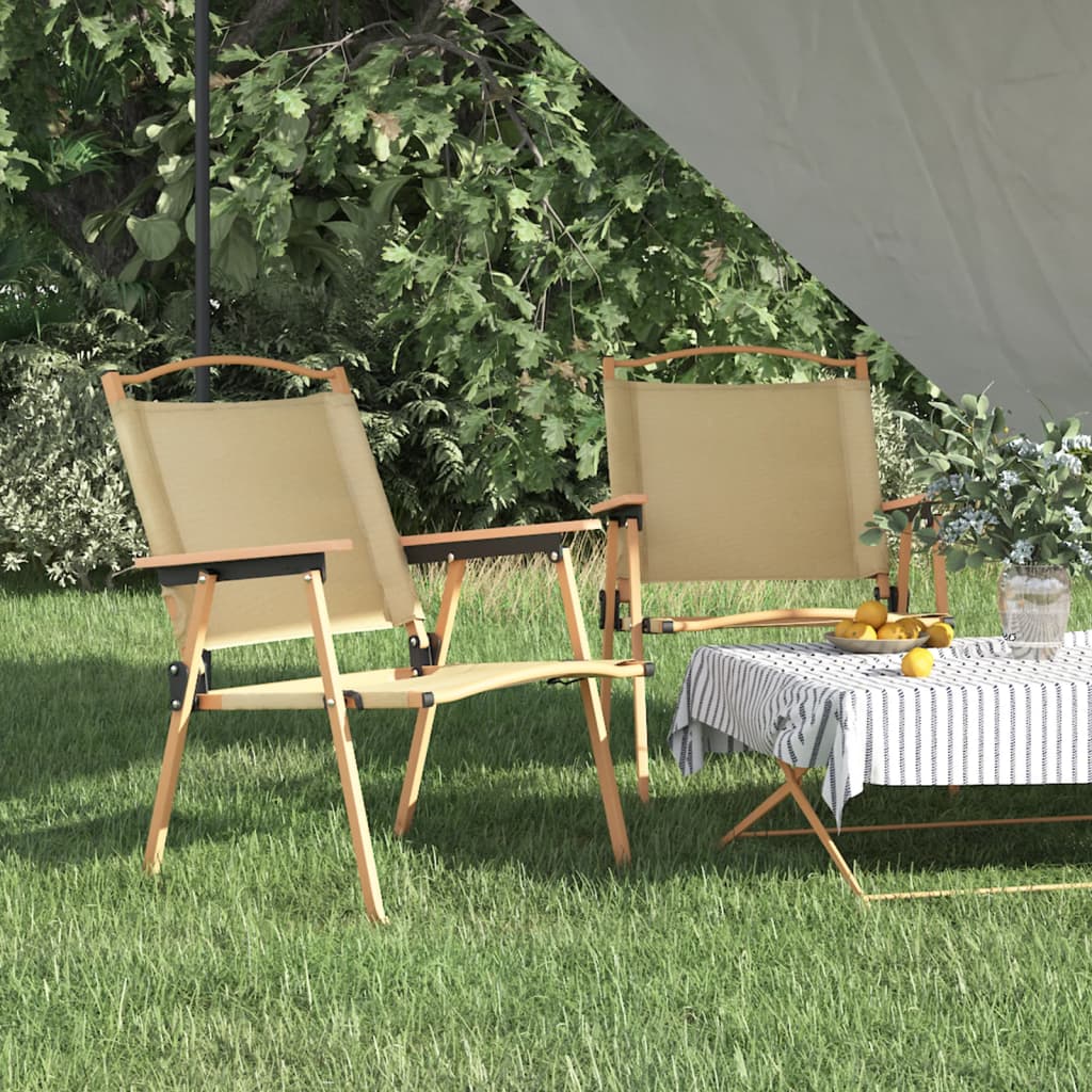vidaXL Camping Chair 2 Pcs Outdoor Folding Camping Beach Chair Oxford Fabric