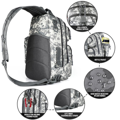 PLUSINNO Fishing Backpack with Fishing Rod and Reel Combos Tackle Boxes, Waterproof Tackle Backpack for Fishing Gear with Rod Holder, Fishing Gifts for Men with Fishing Tool Kit...