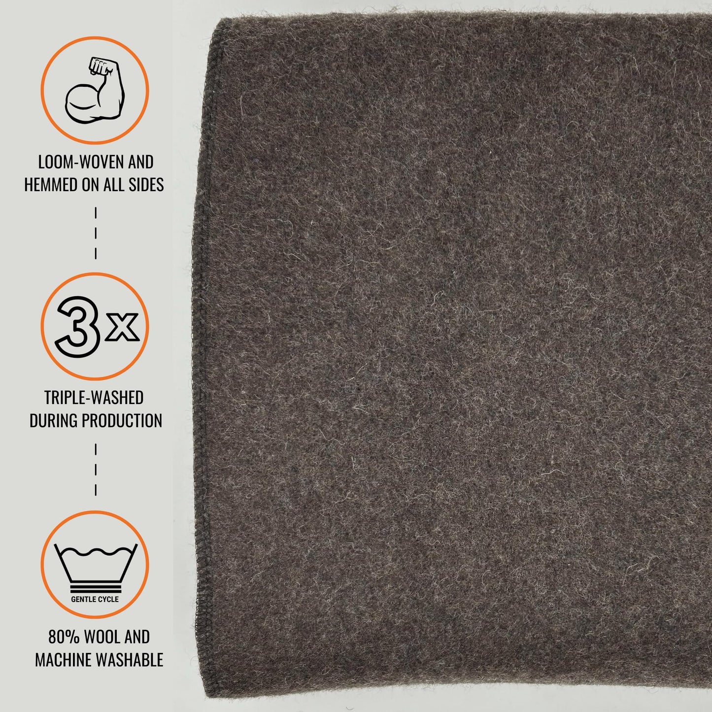 Arcturus Military Wool Blanket - Warm, Thick, Washable - Great for Outdoors, Camping, Stadium Blanket, Picnics, Travel - Car & Bushcraft Survival Kits